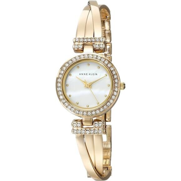 Women\'s Premium Crystal Accented Bangle Watch and Bracelet Set main image 6